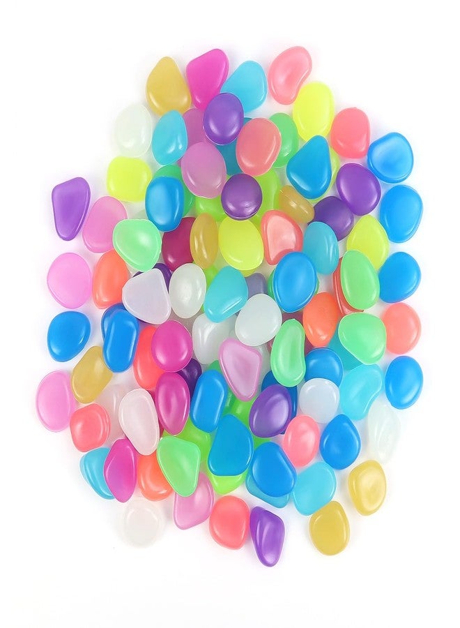 Bilkeru 100 Pcs Luminous Pebbles, Glow in The Dark Garden Pebbles Stones Luminous Fish Tank Aquariums Rocks for DIY, Fish Tank, Potted Plants,Succulents Decorative, Outdoor Indoor Use (Multi-Color) - Image 1